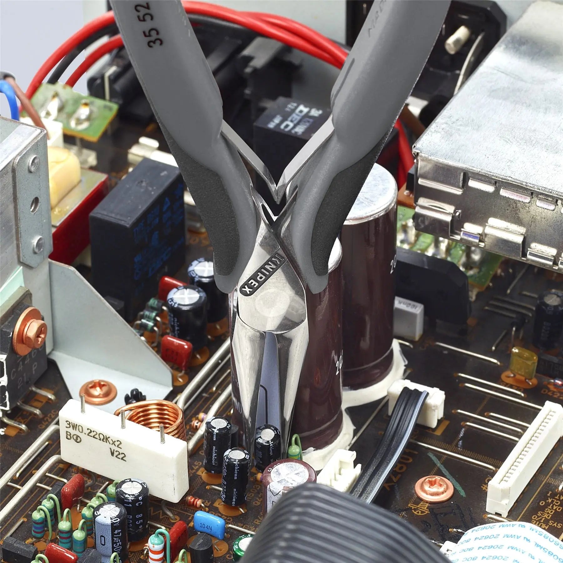 KNIPEX Precision Electronics Gripping Pliers ESD 145mm Black/Grey Multi Component Grips 35 52 145 ESD White Rose Tools