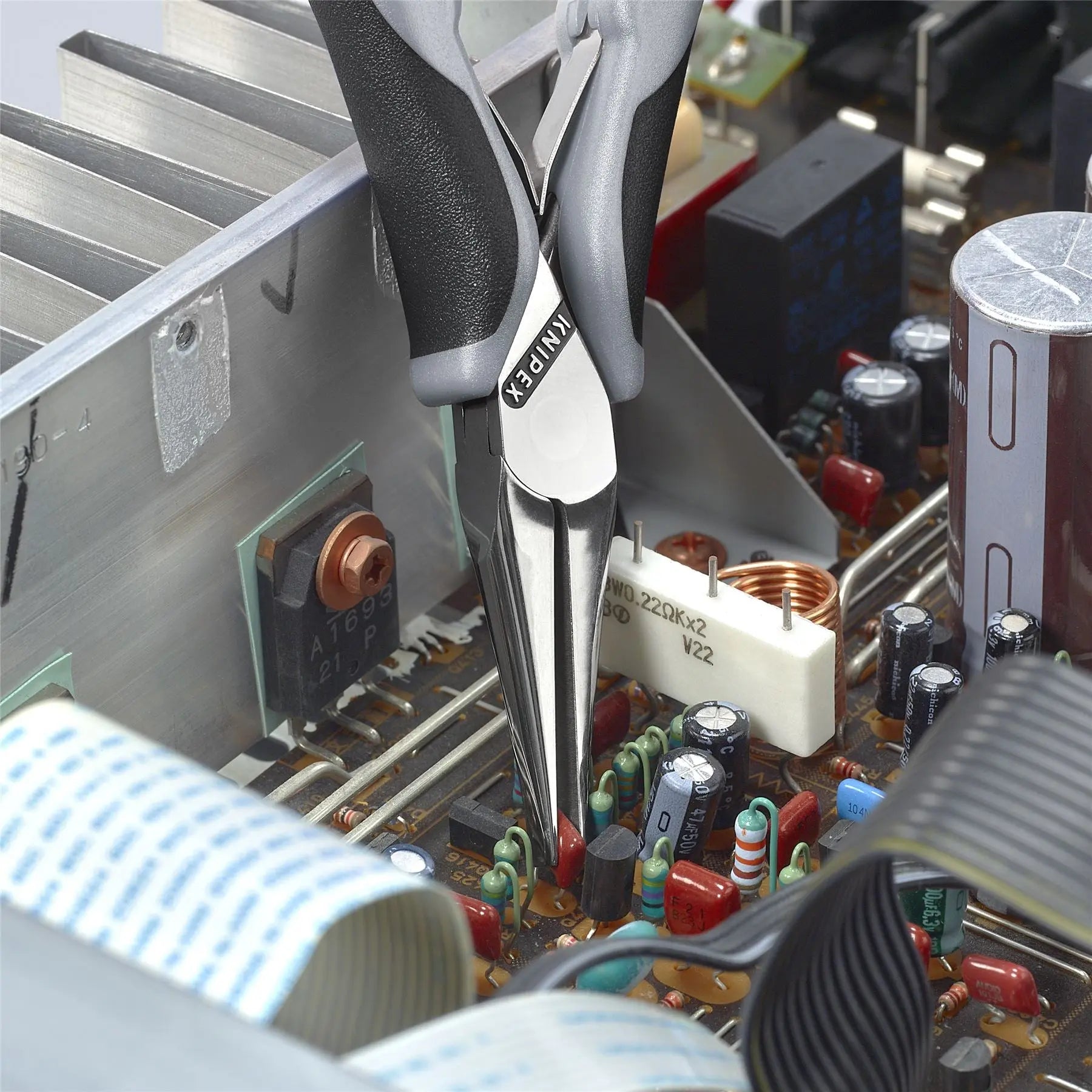 KNIPEX Precision Electronics Gripping Pliers ESD 145mm Black/Grey Multi Component Grips 35 52 145 ESD White Rose Tools