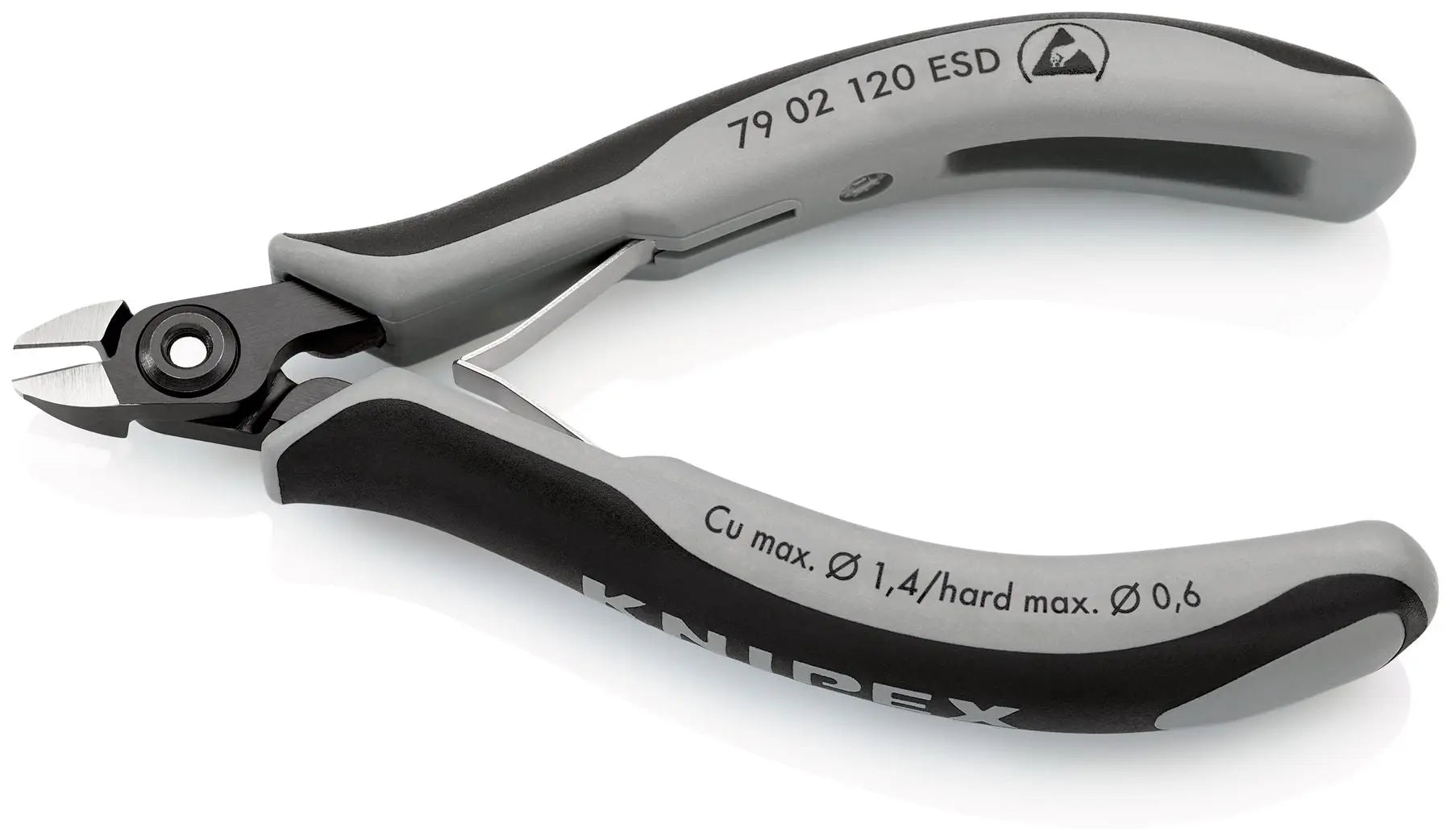 KNIPEX Precision Electronics Side Cutter Cutting Pliers ESD 120mm Multi Component Grips 79 02 120 ESD White Rose Tools