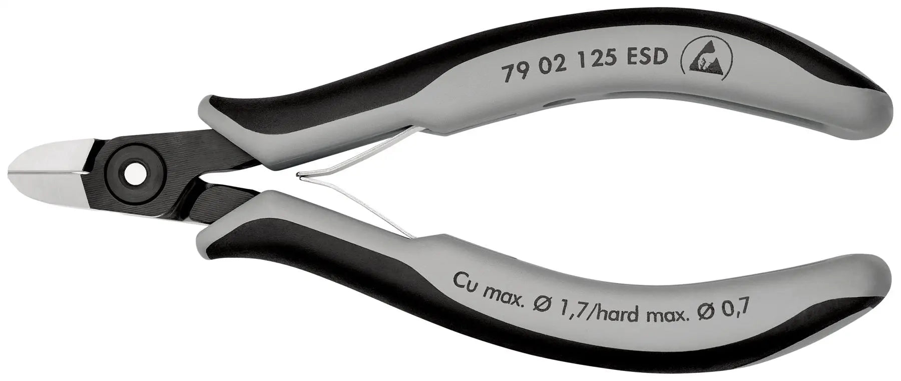KNIPEX Precision Electronics Side Cutter Cutting Pliers ESD 125mm Multi Component Grips 79 02 125 ESD White Rose Tools