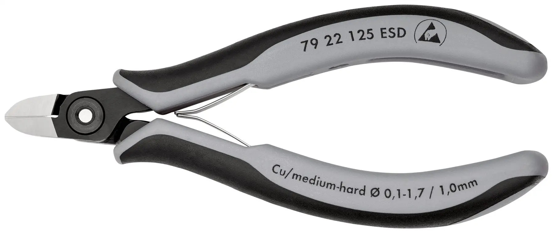 KNIPEX Precision Electronics Side Cutter Cutting Pliers ESD 125mm Multi Component Grips 79 22 125 ESD White Rose Tools