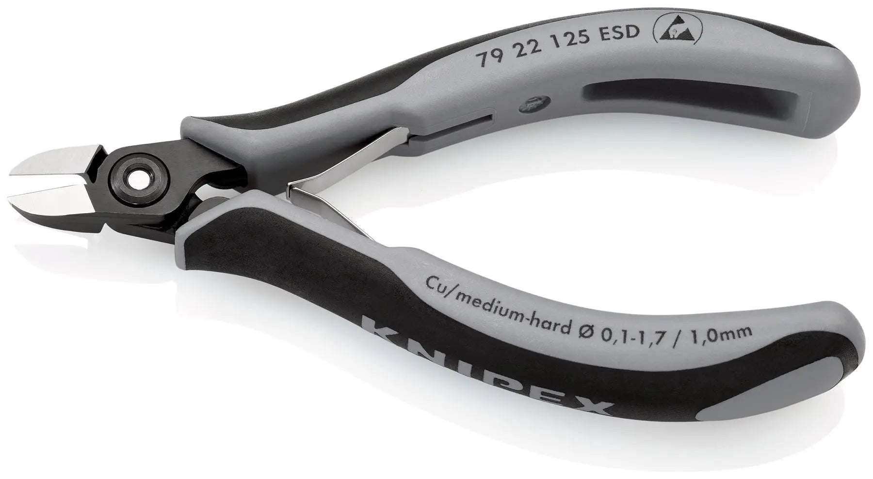 KNIPEX Precision Electronics Side Cutter Cutting Pliers ESD 125mm Multi Component Grips 79 22 125 ESD White Rose Tools