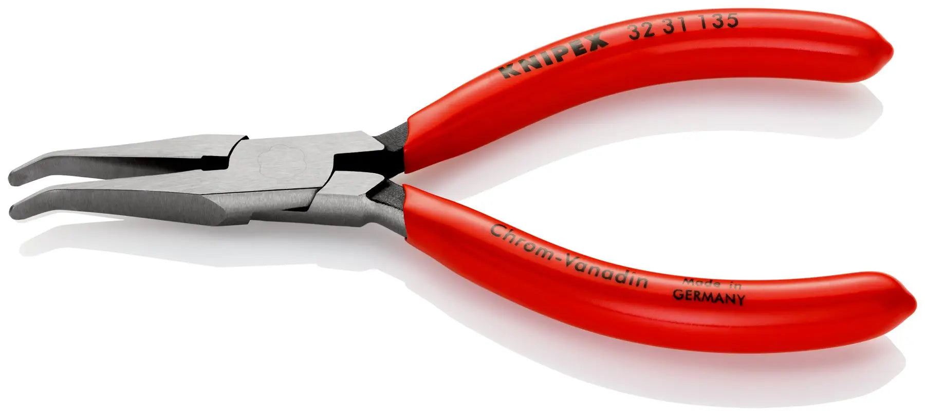 KNIPEX Relay Adjusting Gripping Pliers Bent Nose Plier 135mm Plastic Coated 32 31 135 White Rose Tools