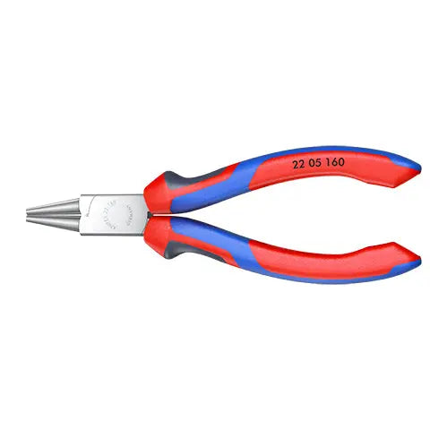 KNIPEX Round Nose Pliers 160mm Chrome with Comfort Handles 22 05 160 White Rose Tools
