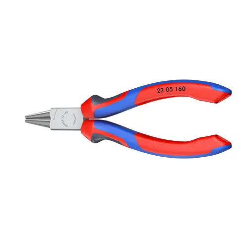 KNIPEX Round Nose Pliers 160mm Chrome with Comfort Handles 22 05 160 White Rose Tools