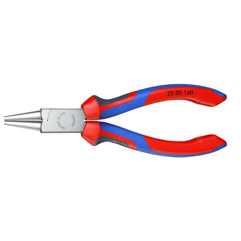 KNIPEX Round Nose Pliers 160mm Chrome with Comfort Handles 22 05 160 White Rose Tools