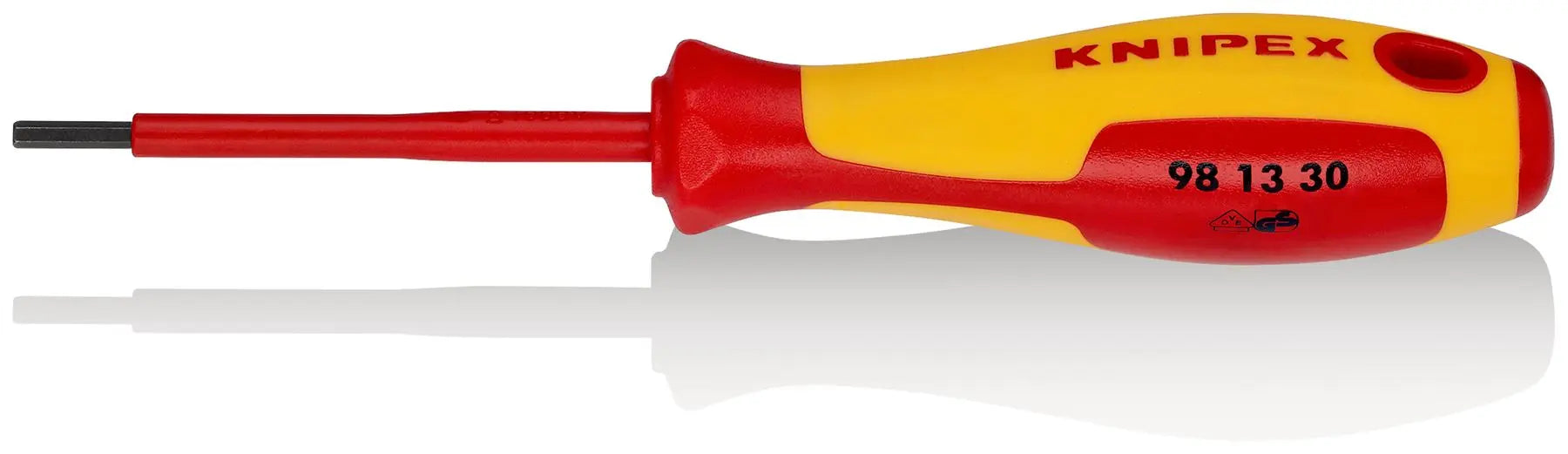 KNIPEX Screwdriver for Hex Socket Screws 3.0mm VDE Insulated Multi Component Grips 182mm 98 13 30 White Rose Tools