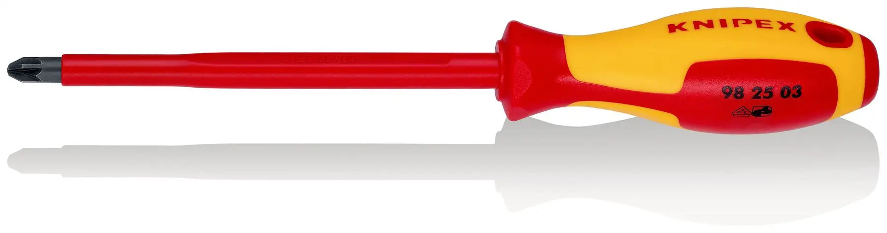 KNIPEX Screwdriver for Pozi Screws PZ3 x 150mm VDE Insulated Multi Component Grips 270mm 98 25 03 White Rose Tools