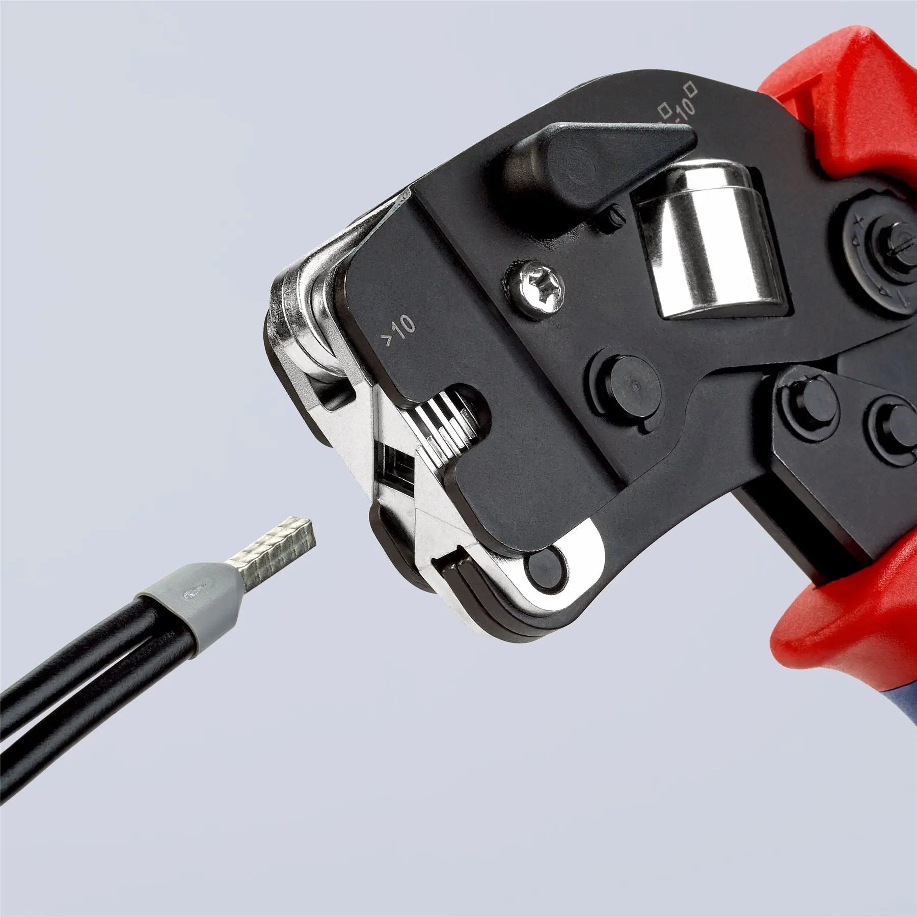 KNIPEX Self Adjusting Crimping Pliers for Wire Ferrules with Front Loading 0.08-10/16mm² 190mm Multi Component Grips 97 53 09 SB White Rose Tools