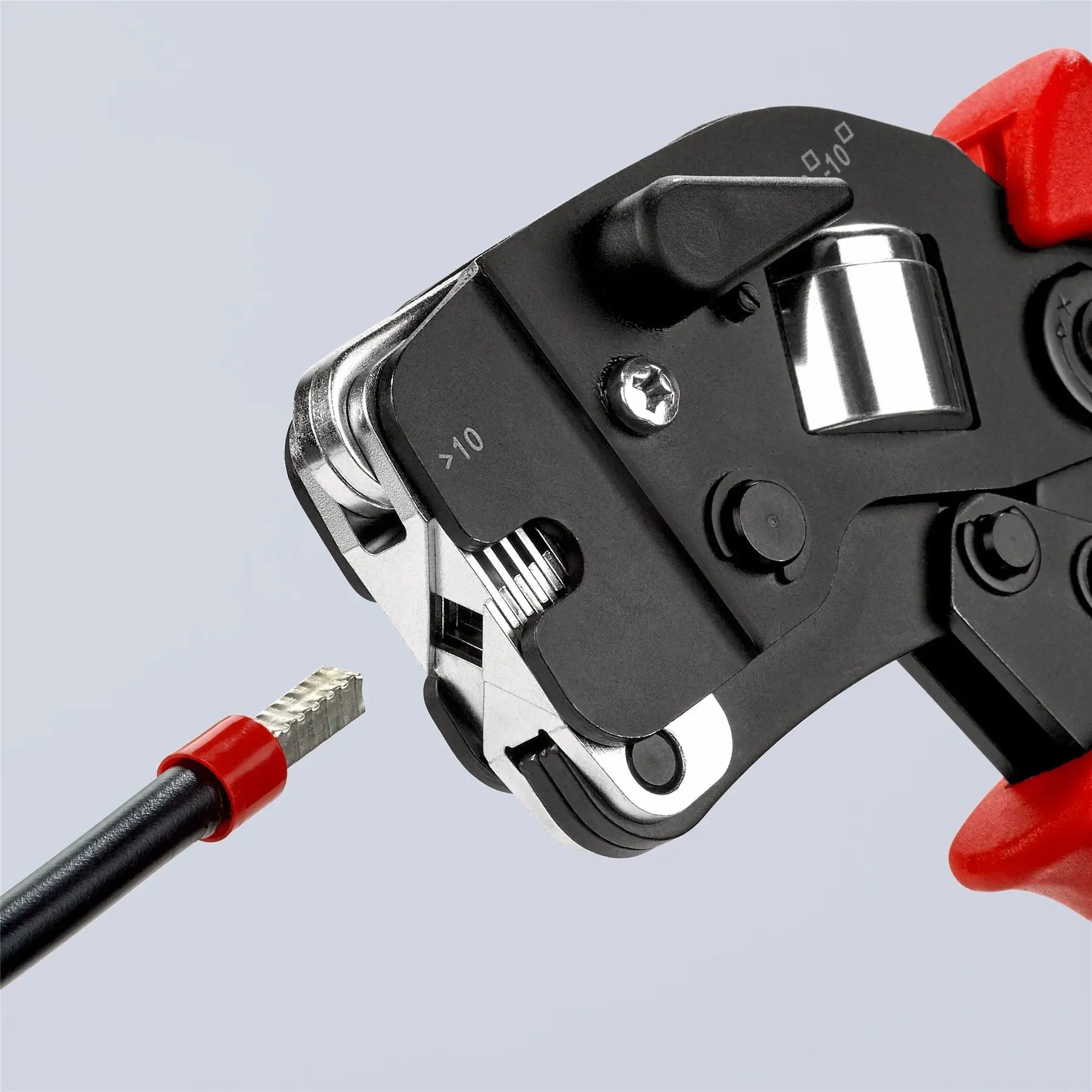 KNIPEX Self Adjusting Crimping Pliers for Wire Ferrules with Front Loading 0.08-10/16mm² 190mm Multi Component Grips 97 53 09 SB White Rose Tools