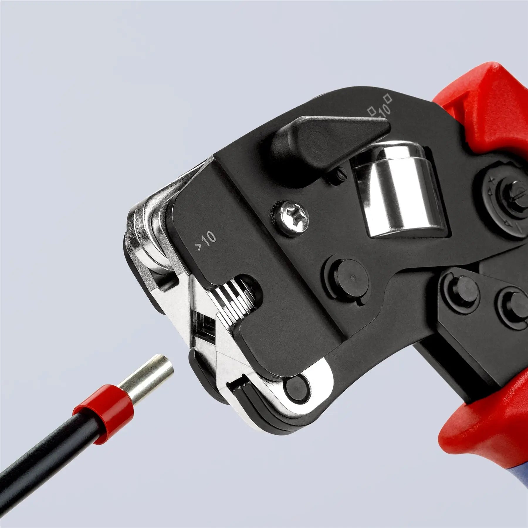 KNIPEX Self Adjusting Crimping Pliers for Wire Ferrules with Front Loading 0.08-10/16mm² 190mm Multi Component Grips 97 53 09 SB White Rose Tools