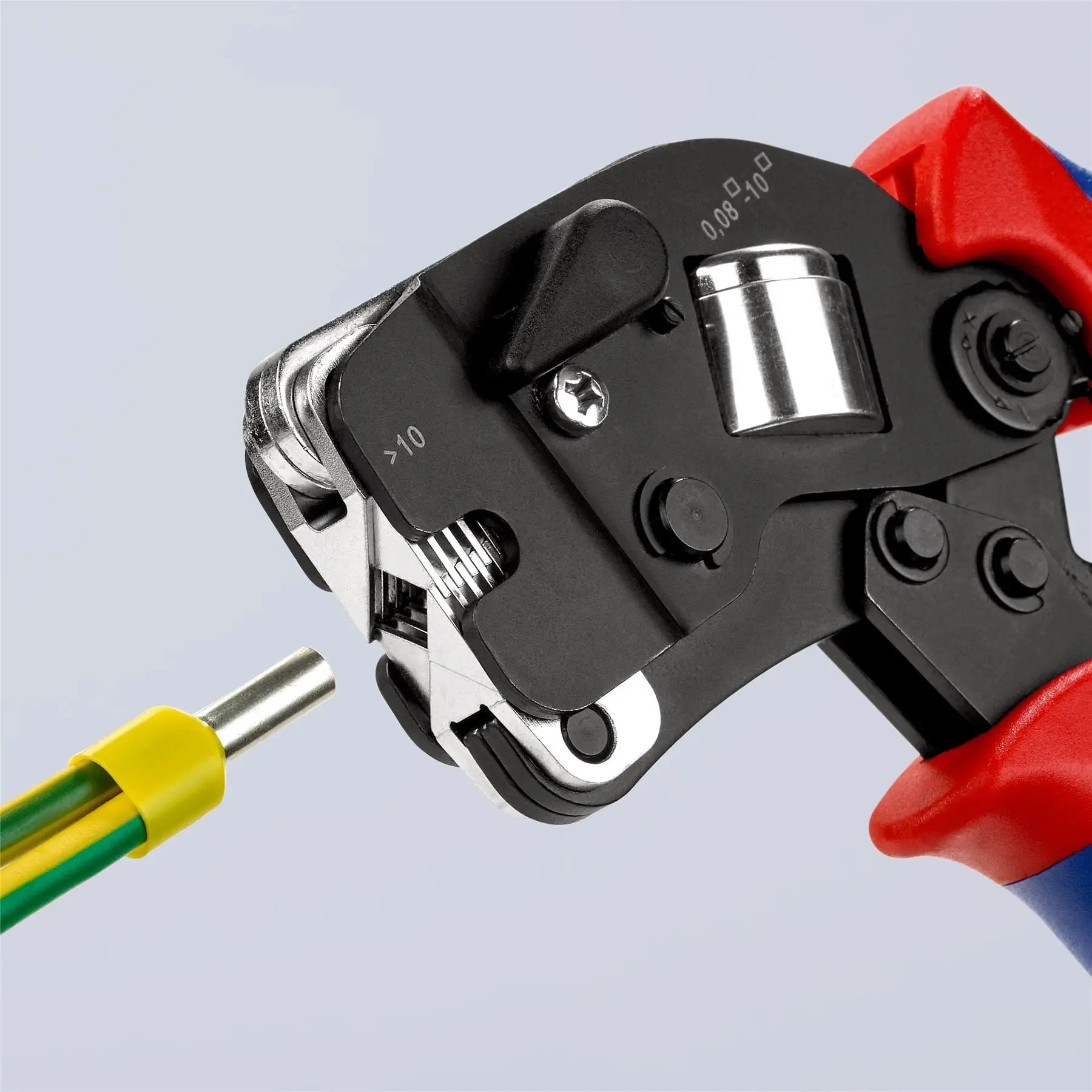 KNIPEX Self Adjusting Crimping Pliers for Wire Ferrules with Front Loading 0.08-10/16mm² 190mm Multi Component Grips 97 53 09 SB White Rose Tools