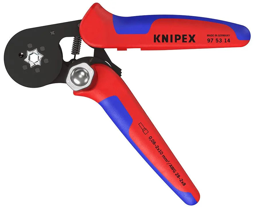 KNIPEX Self Adjusting Crimping Pliers for Wire Ferrules with Lateral Access up to 16mm² 180mm Multi Component Grips 97 53 14 SB White Rose Tools