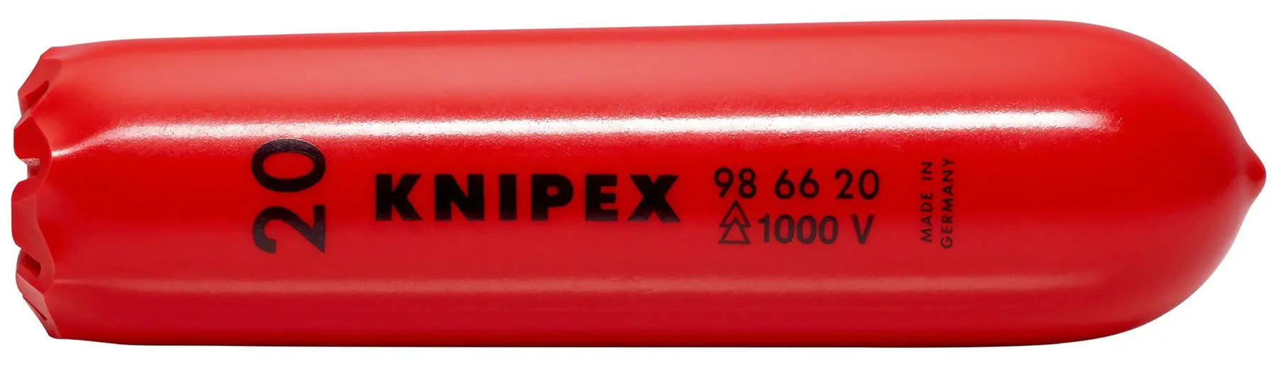 KNIPEX Self Clamping Slip On Cap 100mm to Cover Bare Live Cable Ends Insulated 1000V 98 66 20 White Rose Tools
