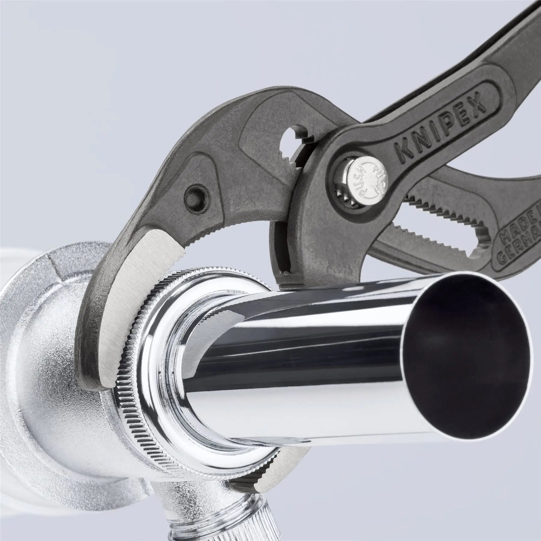 KNIPEX Siphon and Connector Pliers for Traps Tube Fittings Connectors 250mm Plastic Coated 81 01 250 SB White Rose Tools