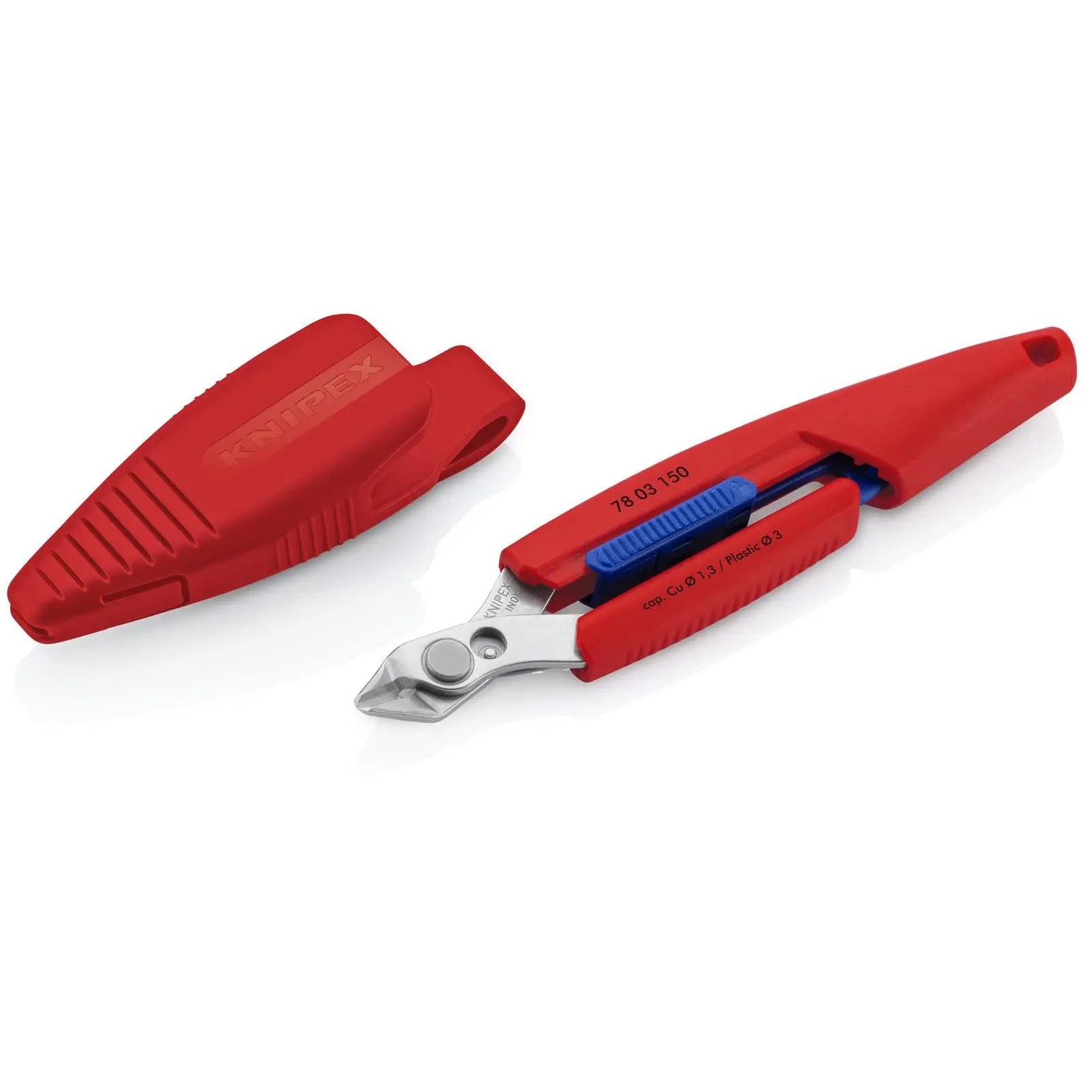KNIPEX Slim Knips Precision Cutting Pliers in Tool Holster 158mm Mirror Polished 78 03 150 V01 White Rose Tools