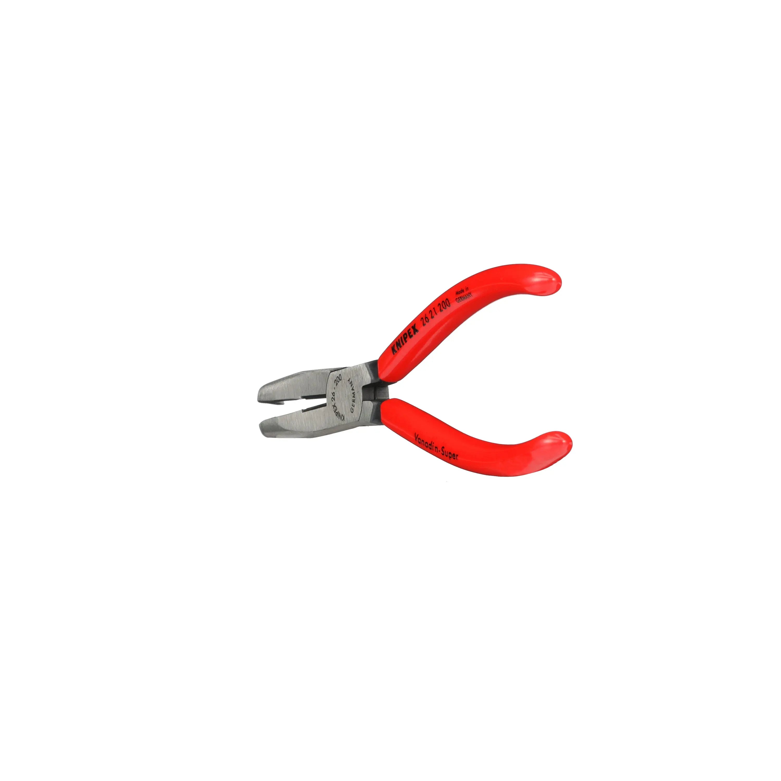 KNIPEX Snipe Nose Side Cutting Pliers 40° Bend 200mm Plastic Coated Handles 26 21 200 White Rose Tools