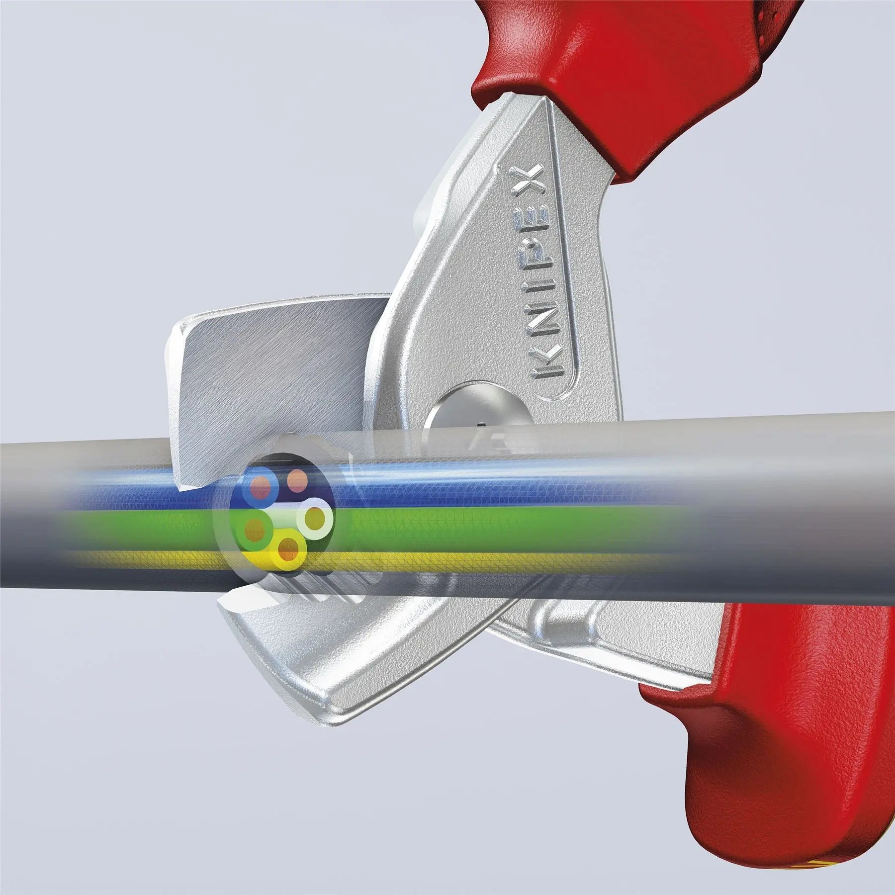 KNIPEX StepCut Cable Shears Cutting Pliers 15mm Capacity 160mm Chrome VDE Insulated Multi Component Grips 95 16 160 SB White Rose Tools