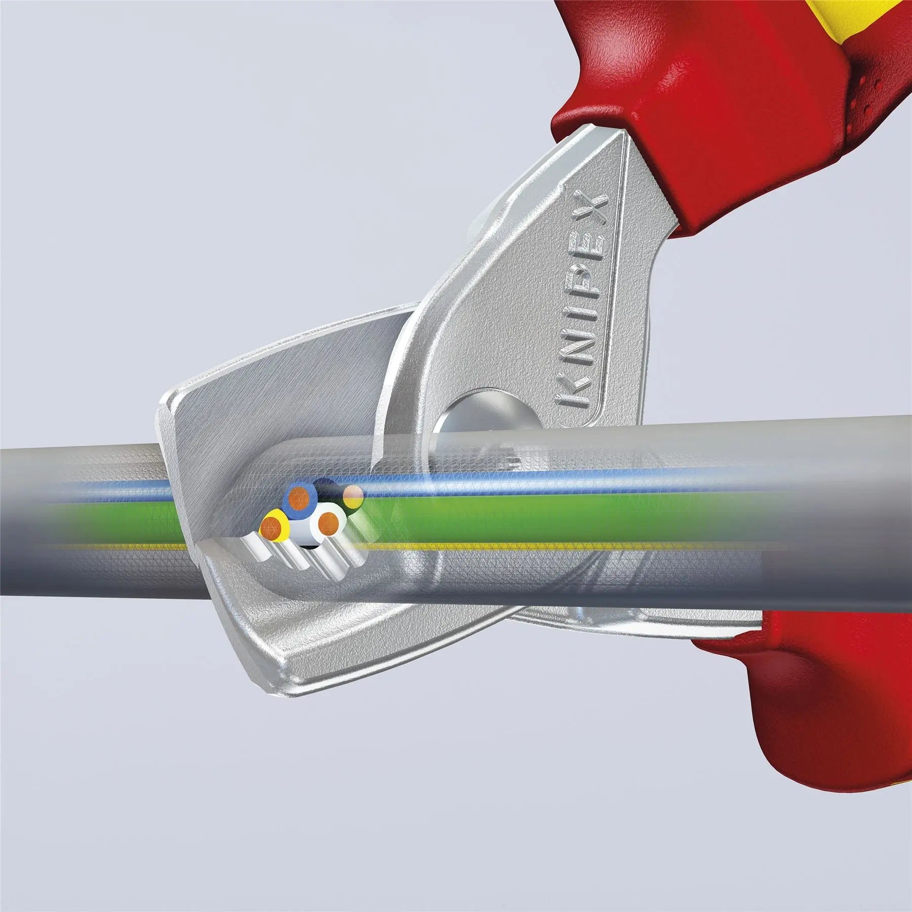 KNIPEX StepCut Cable Shears Cutting Pliers 15mm Capacity 160mm Chrome VDE Insulated Multi Component Grips 95 16 160 SB White Rose Tools