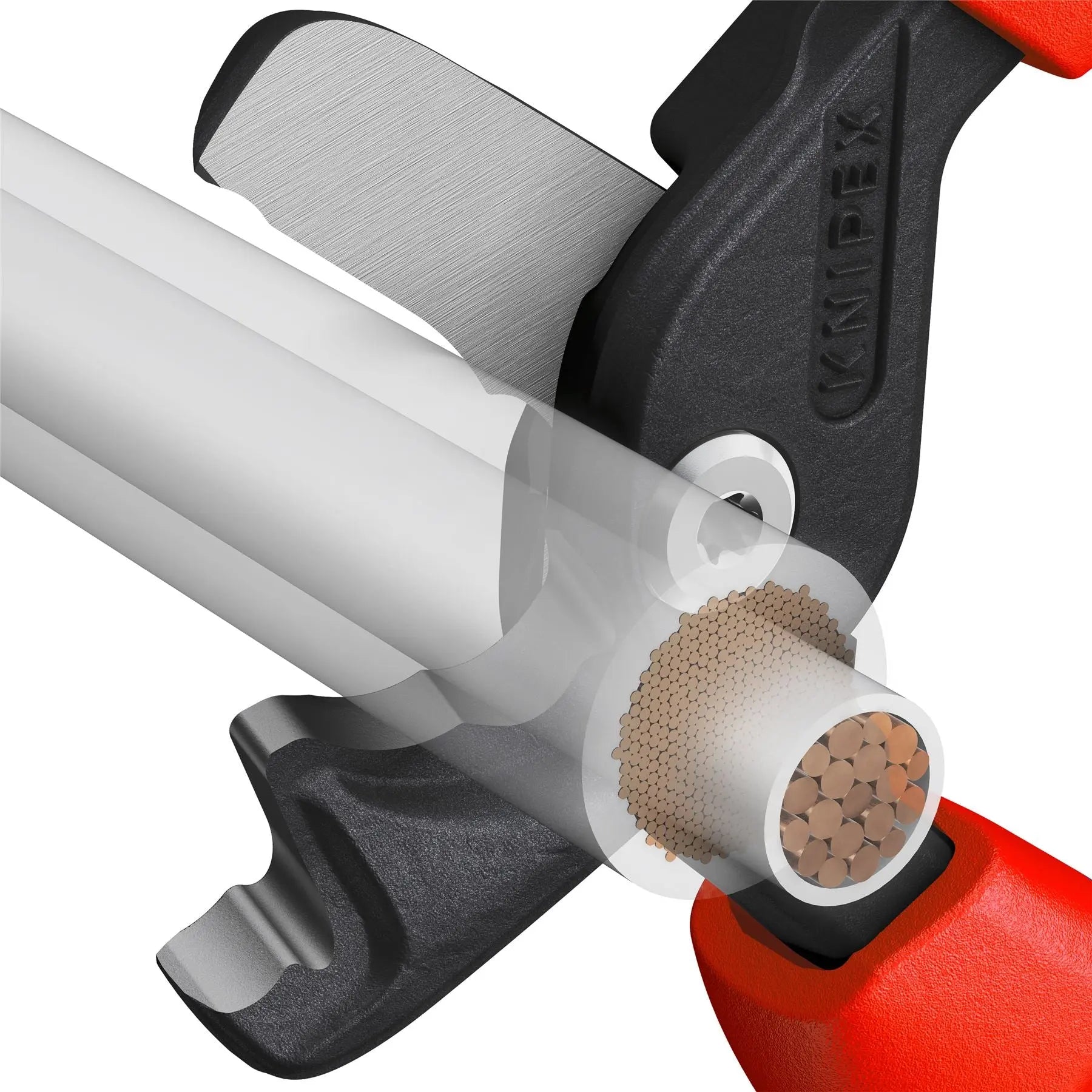 KNIPEX StepCut XL Cable Shears Cutting Pliers 225mm Comfort Handles 95 12 225 White Rose Tools