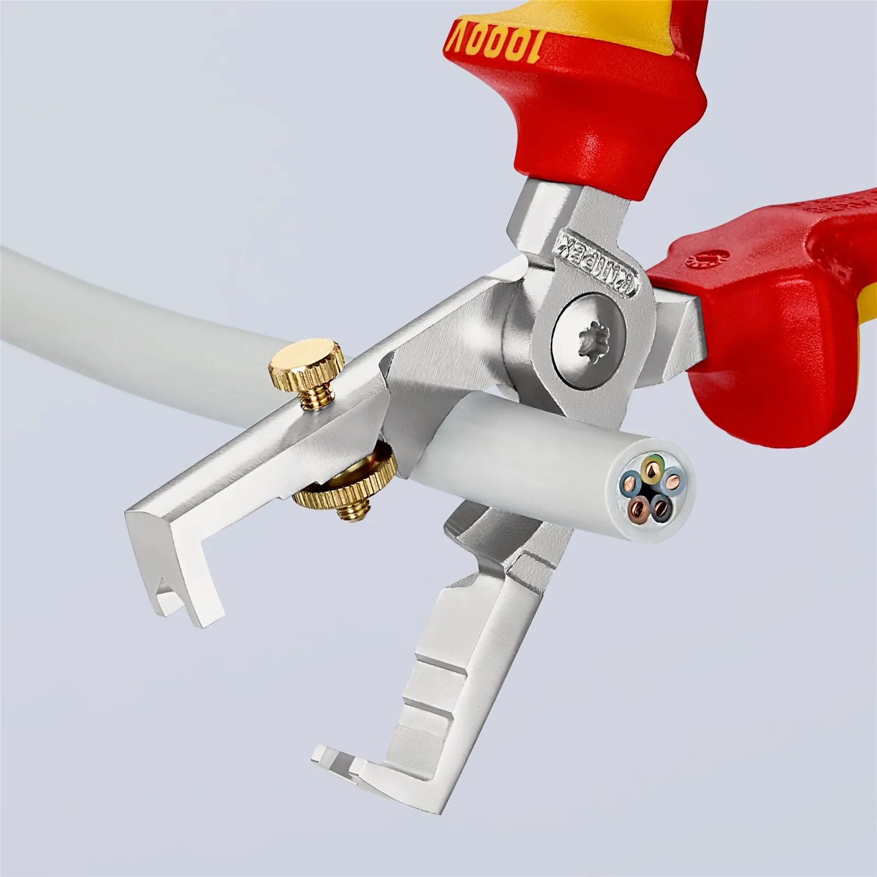 KNIPEX StriX Insulation Strippers with Cable Shears 180mm VDE Chrome Multi Component Grips 13 66 180 SB White Rose Tools