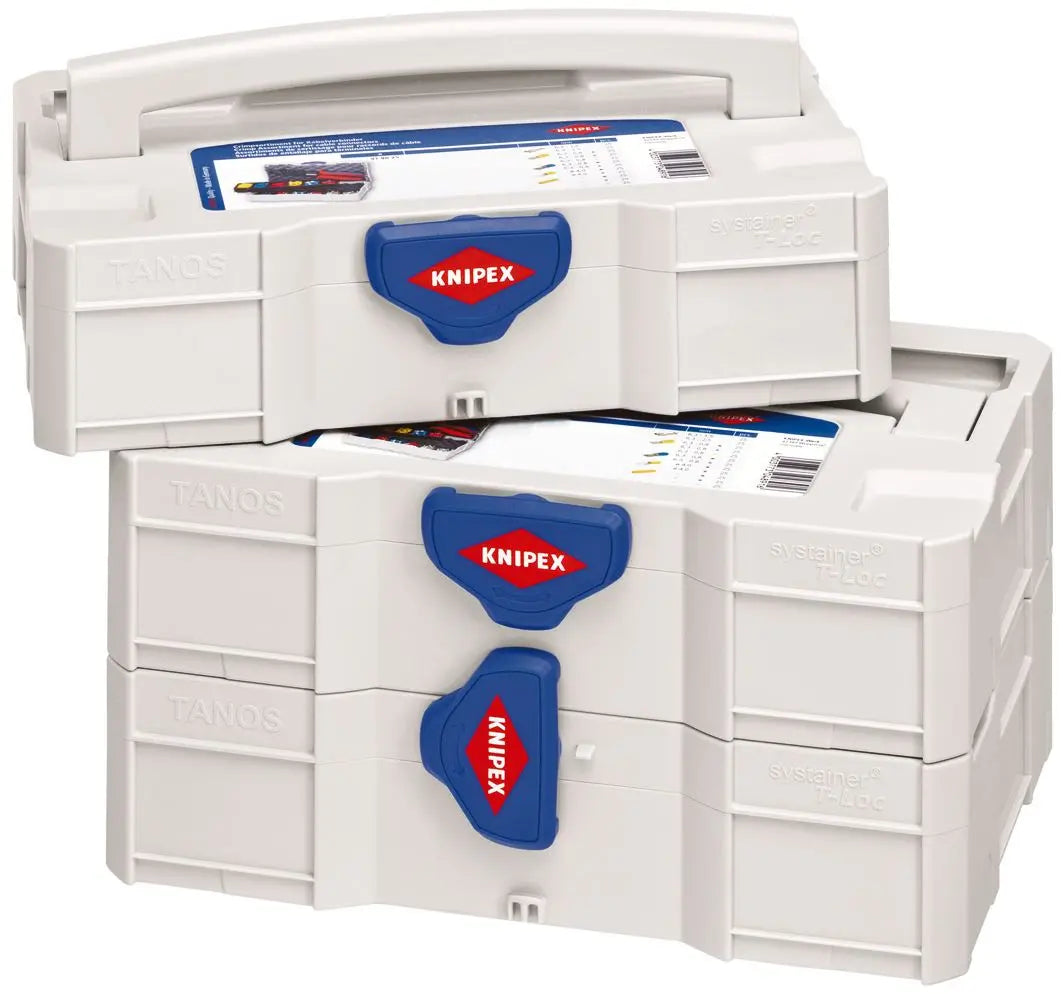 KNIPEX TANOS Mini Systainer Storage Case Stackable Internal Dimensions 265 x 71 x 171mm 97 90 00 LE White Rose Tools