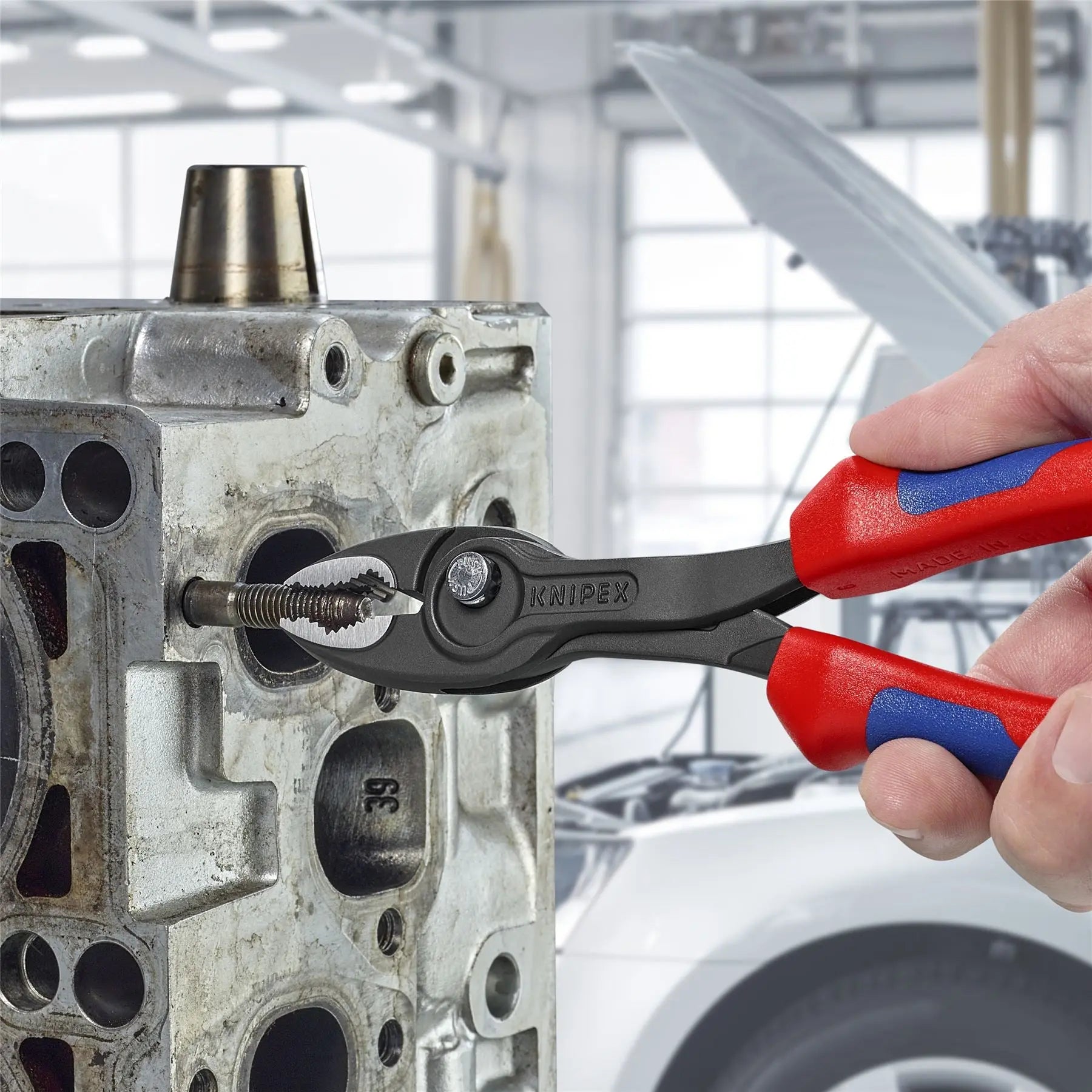 KNIPEX TwinGrip Slip Joint Pliers Front and Side Grip 200mm Multi Component Grips 82 02 200 SB White Rose Tools