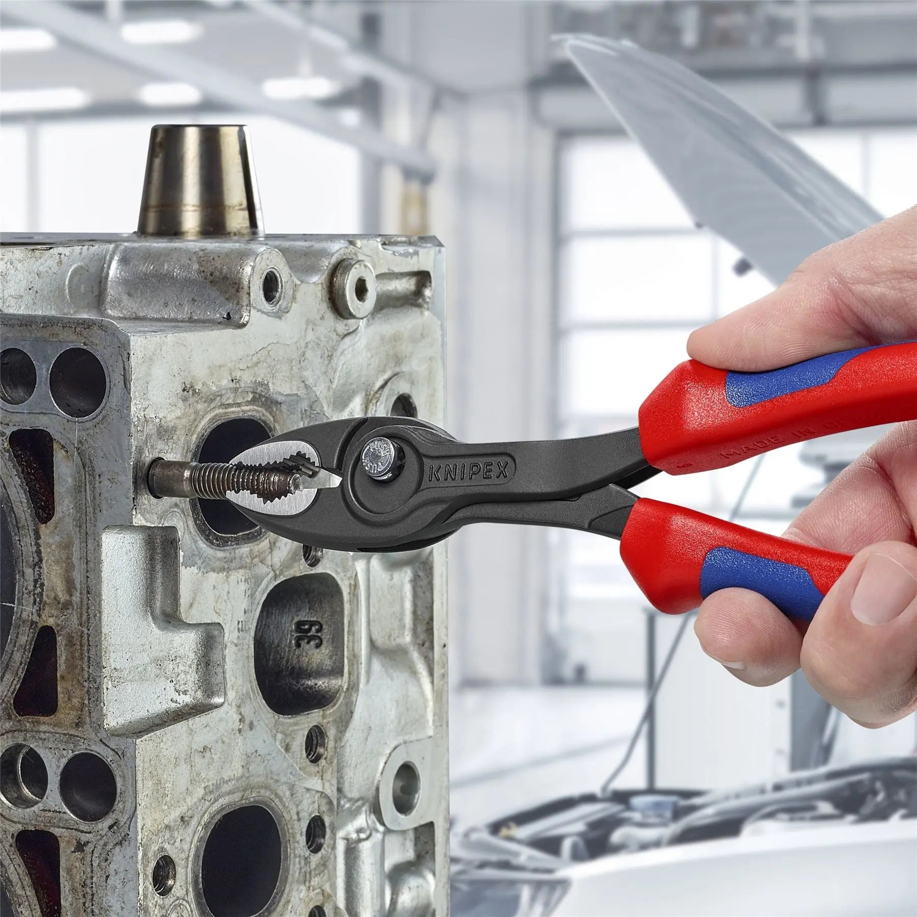 KNIPEX TwinGrip Slip Joint Pliers Front and Side Grip 200mm Multi Component Grips 82 02 200 SB White Rose Tools