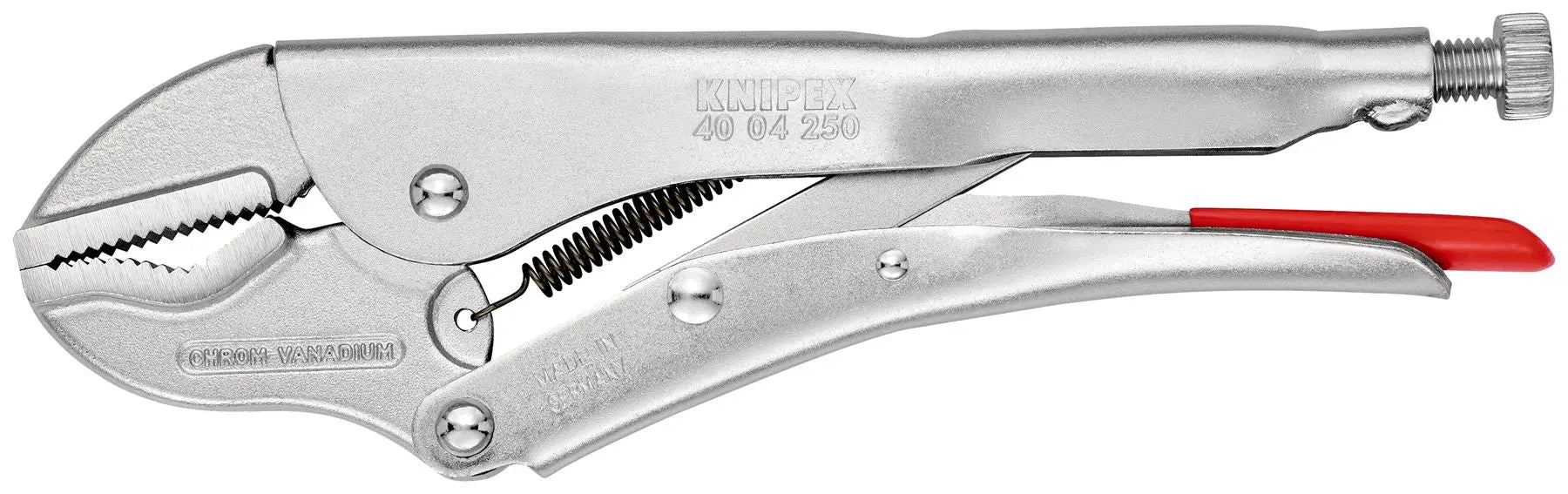 KNIPEX Universal Grip Locking Pliers Mole Grips 250mm Galvanised 40 04 250 White Rose Tools