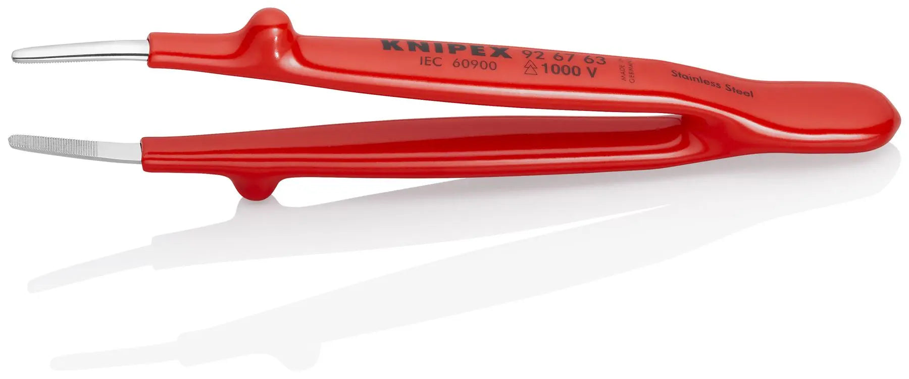 KNIPEX Universal Tweezers 1000V Insulated 145mm Blunt Tip Stainless Steel 92 67 63 White Rose Tools