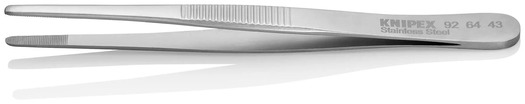 KNIPEX Universal Tweezers 120mm Blunt Tip Stainless Steel 92 64 43 White Rose Tools