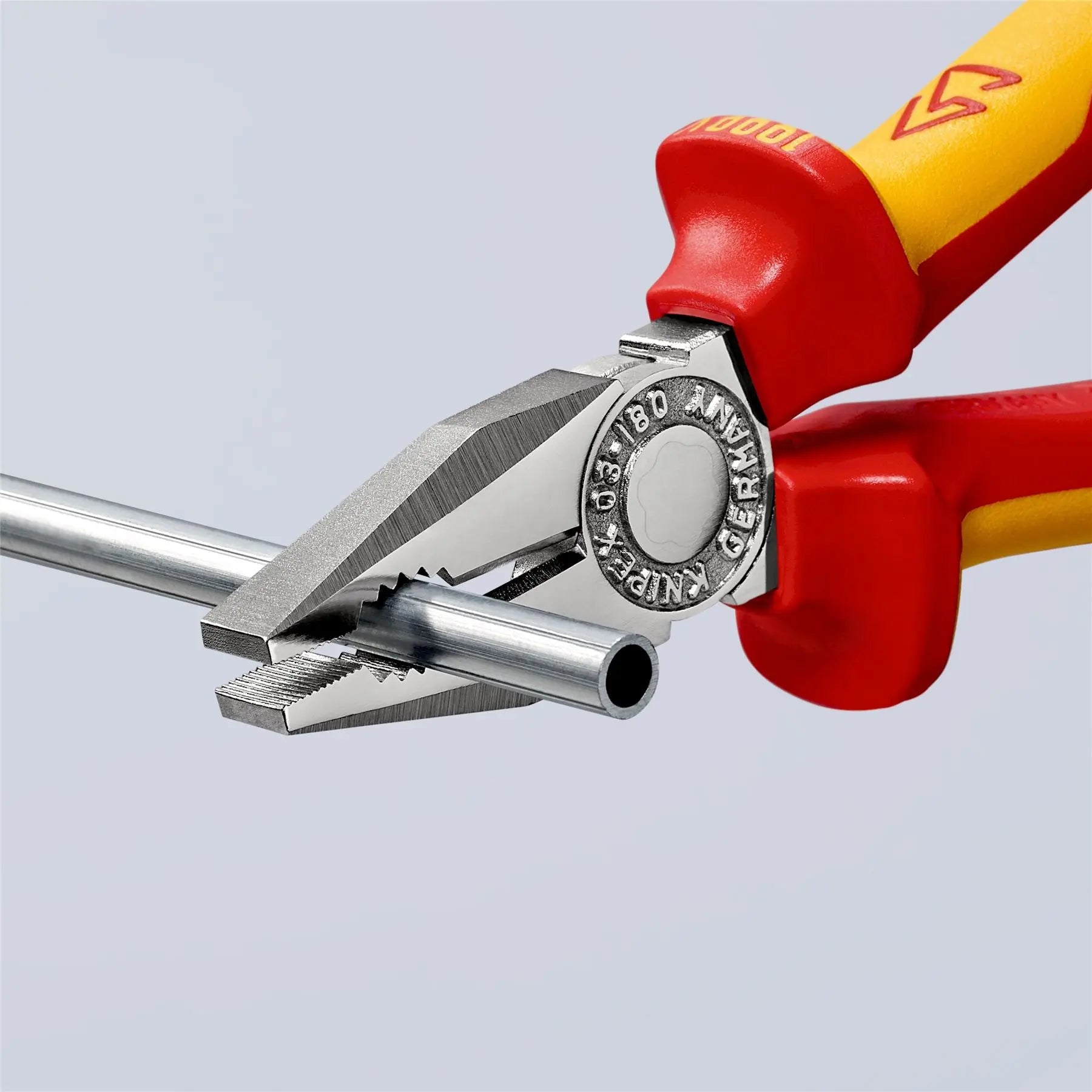KNIPEX VDE Combination Pliers 160mm Chrome with Multi Component Grip 03 06 160 SB White Rose Tools