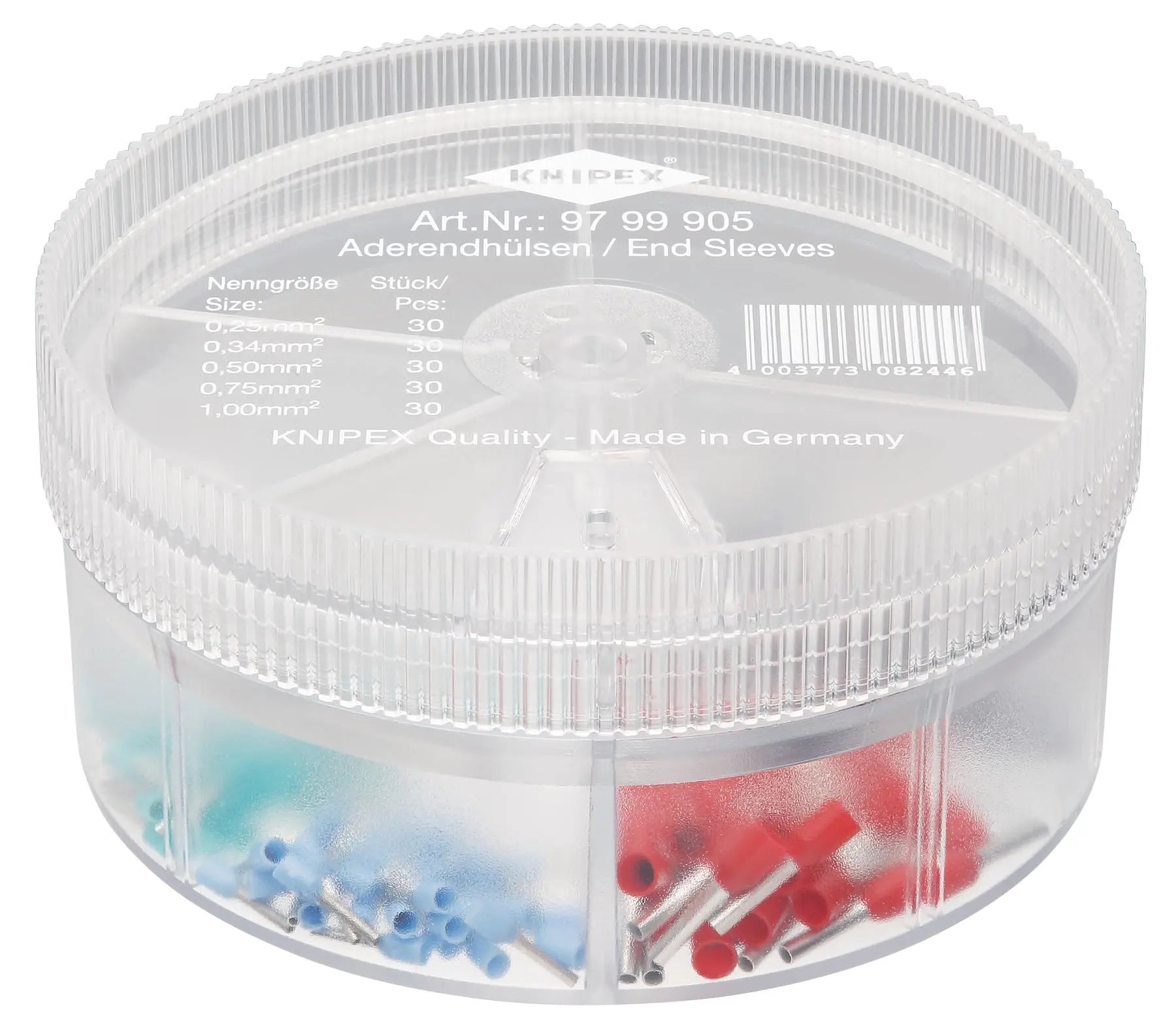 KNIPEX Wire Ferrule Assortment Box in Dispenser Box 150 Pieces 0.25-1mm² 97 99 905 White Rose Tools