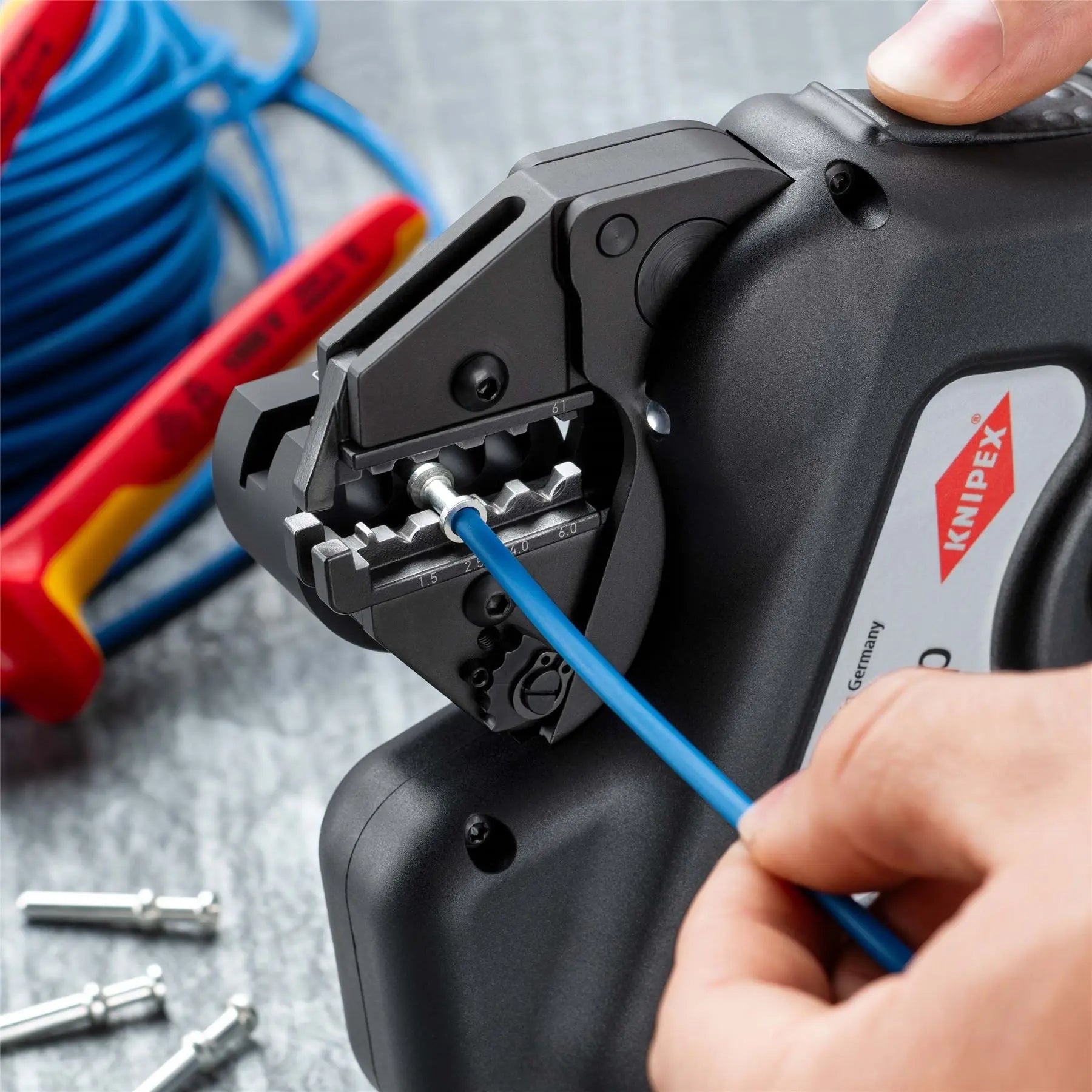 KNIPEX eCrimp Mechanical Crimp System Pliers for Exchangeable Crimping Dies 97 43 E White Rose Tools