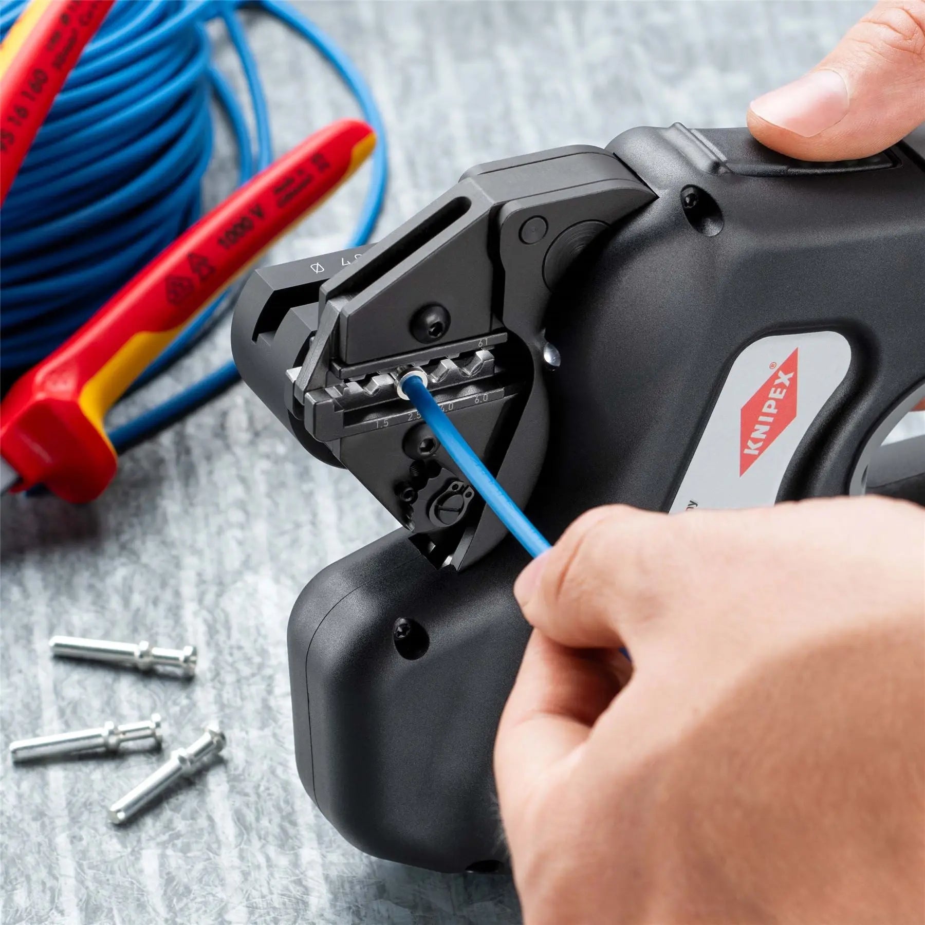 KNIPEX eCrimp Mechanical Crimp System Pliers for Exchangeable Crimping Dies 97 43 E White Rose Tools