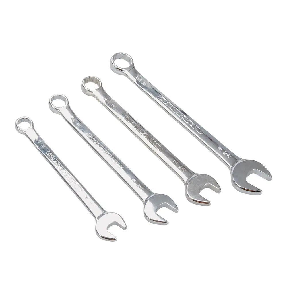 King Dick Open-Ended Spanner Set Whitworth 4pce 1/8" - 9/16" TK04W  White Rose Tools