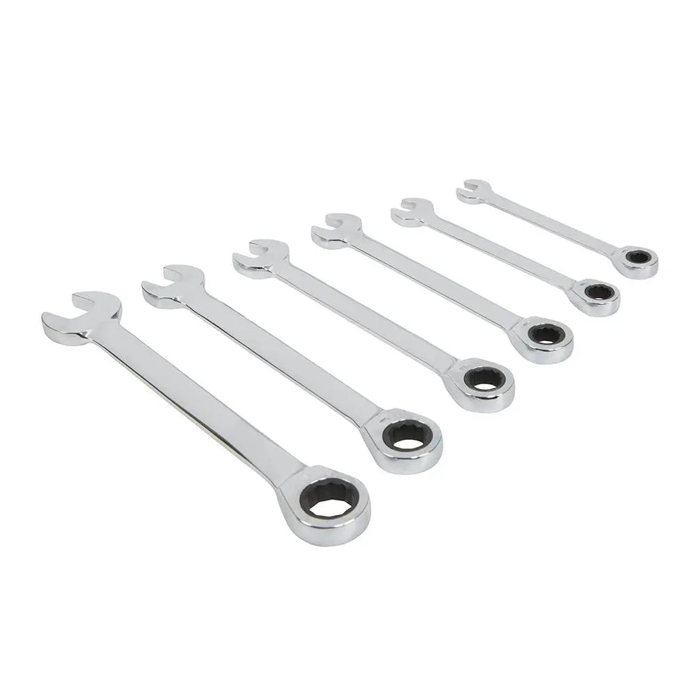 King Dick Ratchet Combination Spanner Set AF 6pce 3/8" - 3/4" KGW3444 White Rose Tools