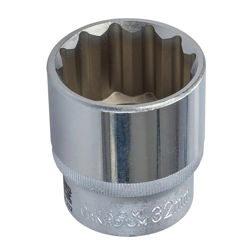 King Dick Socket SD 1/2" Metric 12pt 32mm HSM232 White Rose Tools