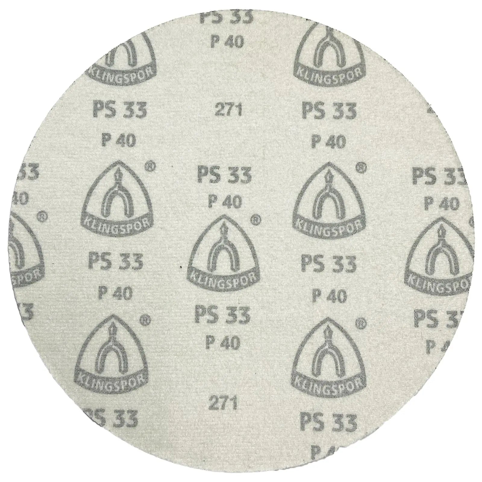 Klingspor Abrasive Sanding Discs Hook and Loop 225mm PS33CK No Hole Aluminium Oxide 40-120 Grit