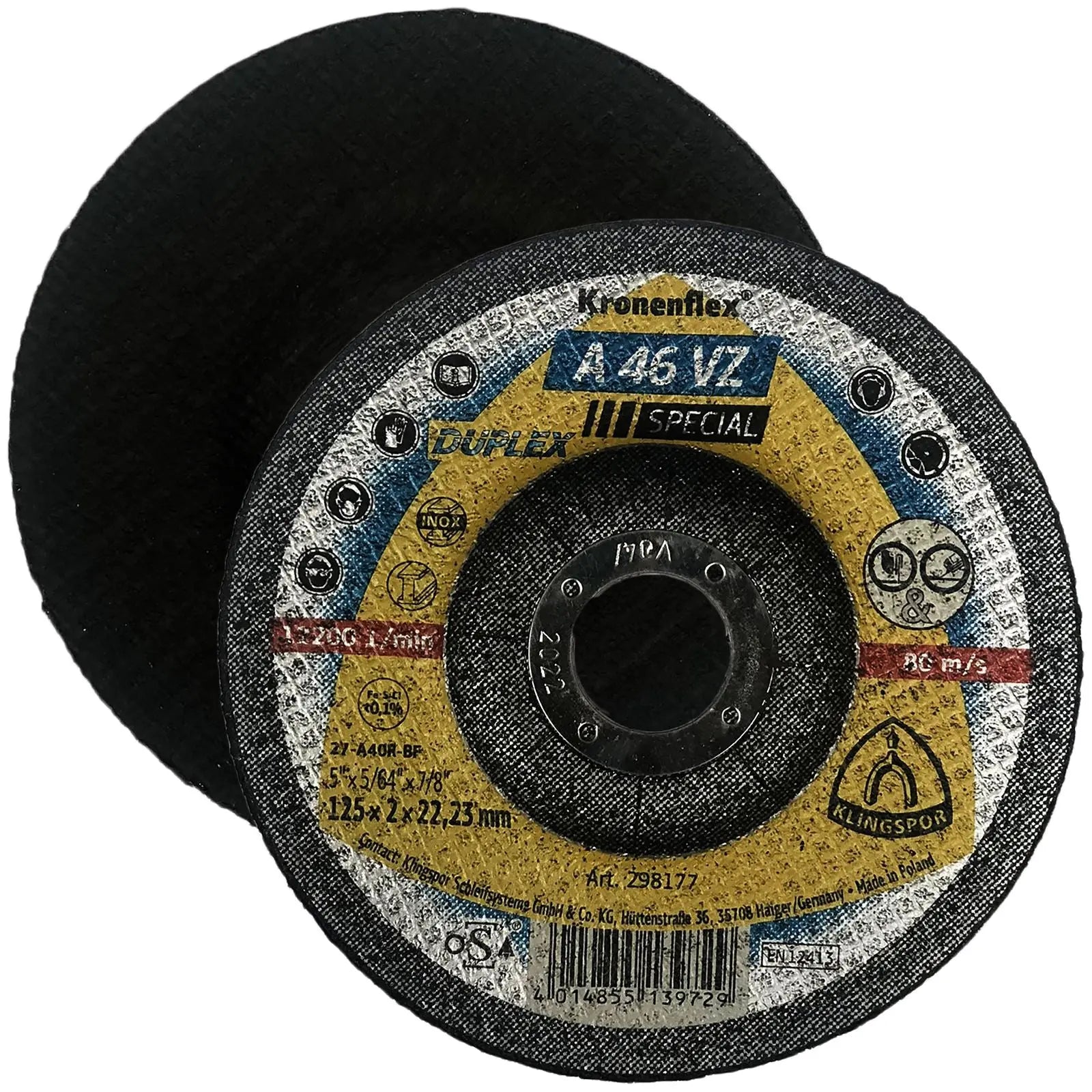 Klingspor Cutting and Grinding Disc A46VZ Special Duplex 115mm or 125mm