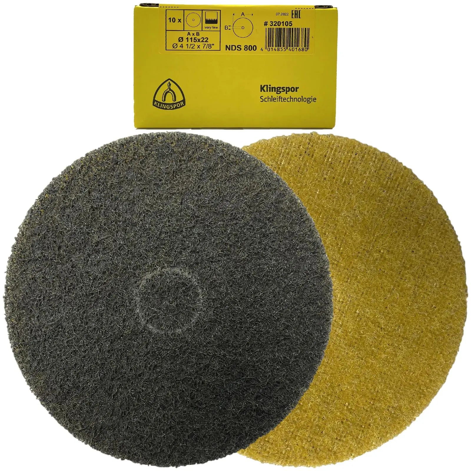 Klingspor Non Woven Web Discs for Metals Stainless Steel Like Scotch Brite 115mm  White Rose Tools