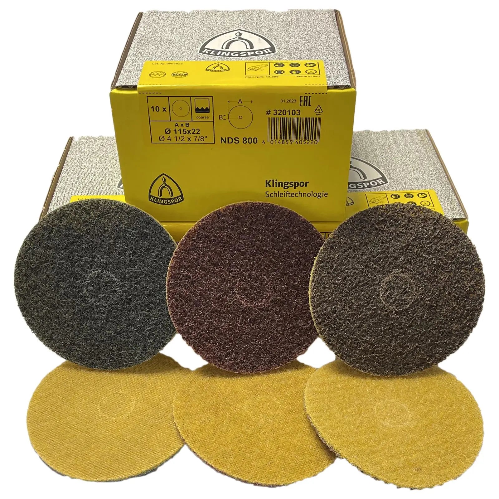 Klingspor Non Woven Web Discs for Metals Stainless Steel Like Scotch Brite 115mm  White Rose Tools
