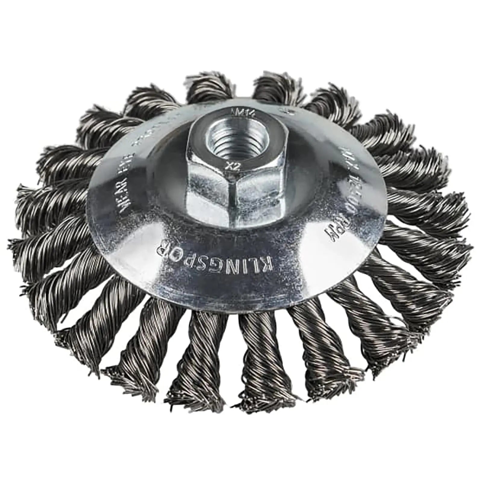 Klingspor Twist Knot Cone Brush Wire Wheel 100mm 115mm M14 Steel BK600Z