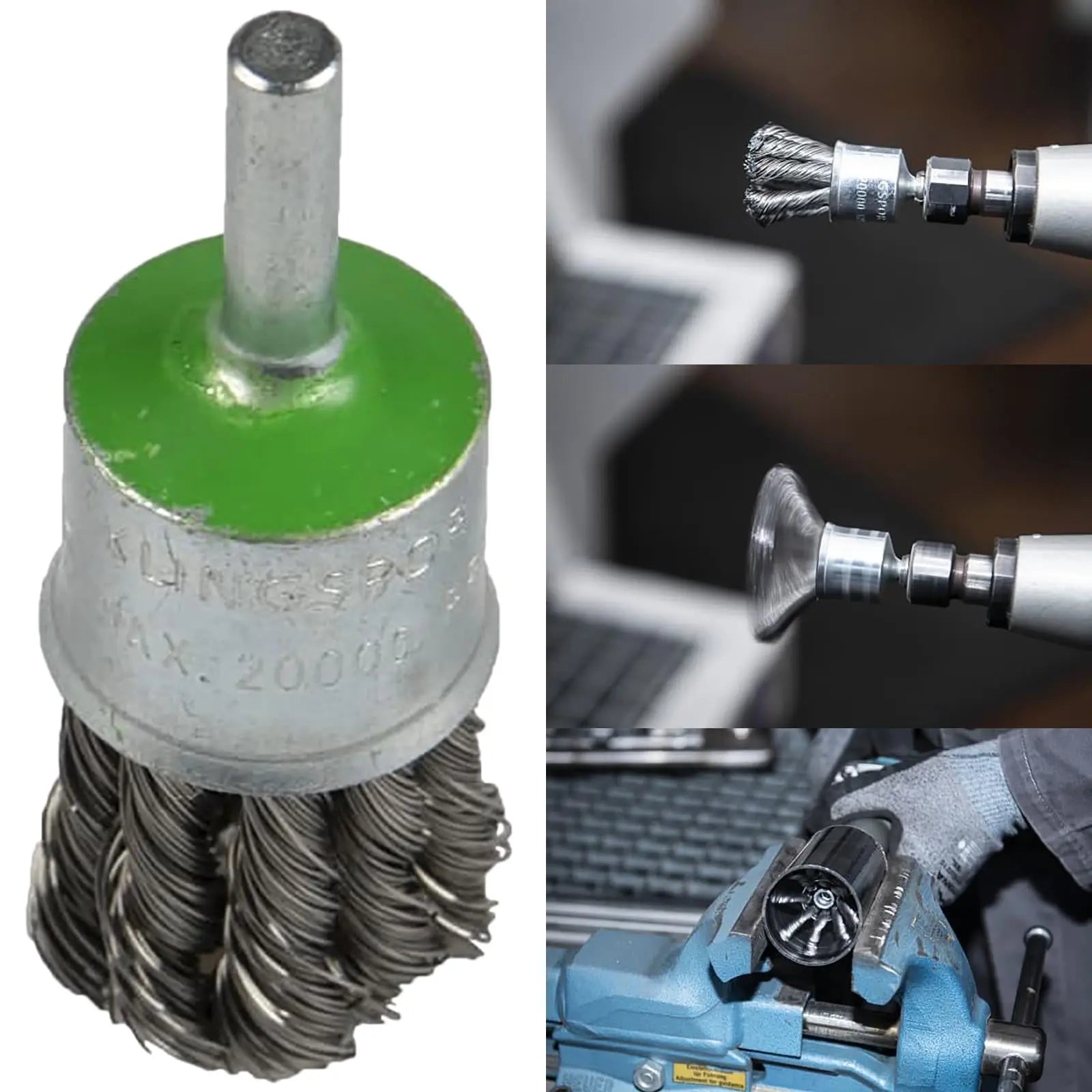 Klingspor Twist Knot Wire End Brush 6mm Shaft 19mm 22mm 30mm Stainless Steel BPS600Z