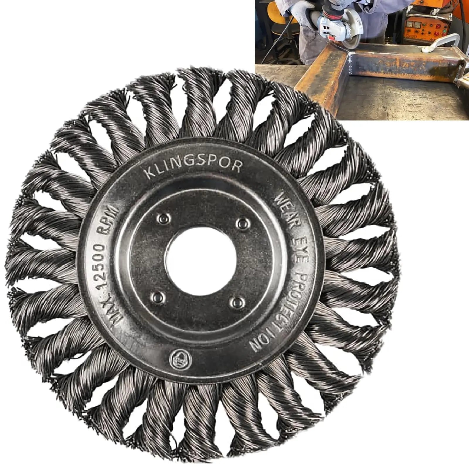 Klingspor Twist Knot Wire Wheel Brush 115mm 125mm 178mm Steel BR600Z
