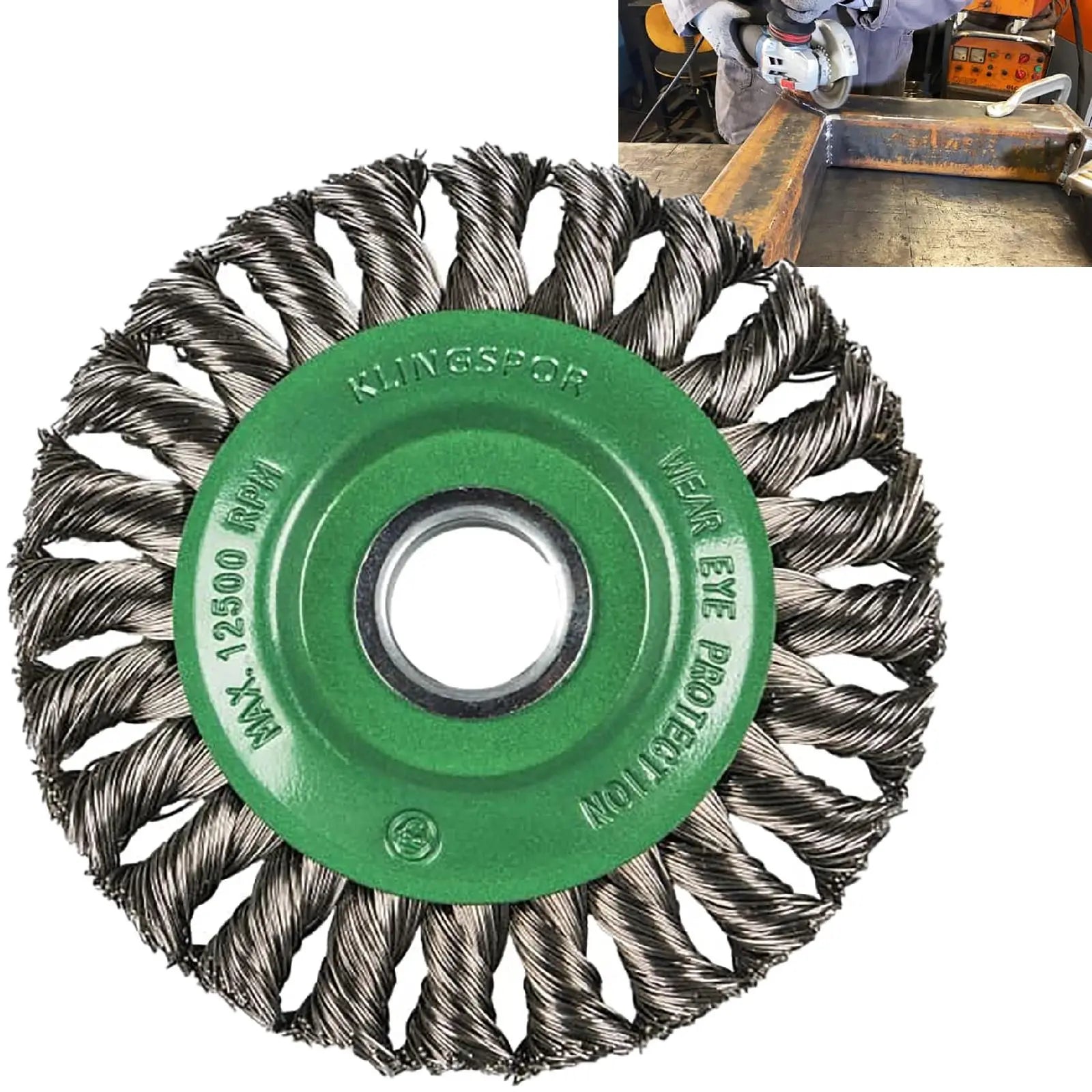 Klingspor Twist Knot Wire Wheel Brush 115mm 125mm Stainless Steel BR600Z