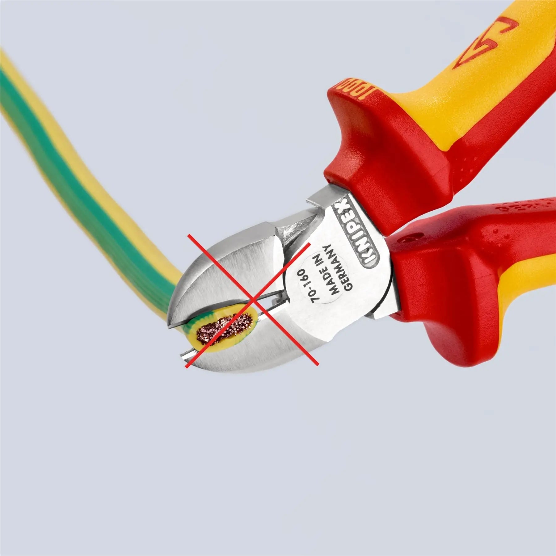 Knipex Diagonal Side Cutting Pliers 160mm VDE Insulated 70 06 160