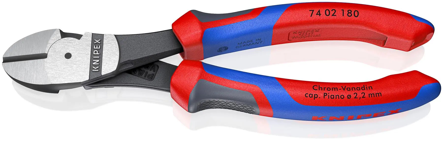 Knipex Diagonal Side Cutting Pliers Nippers High Leverage 180mm Multi Component Grips 74 02 180