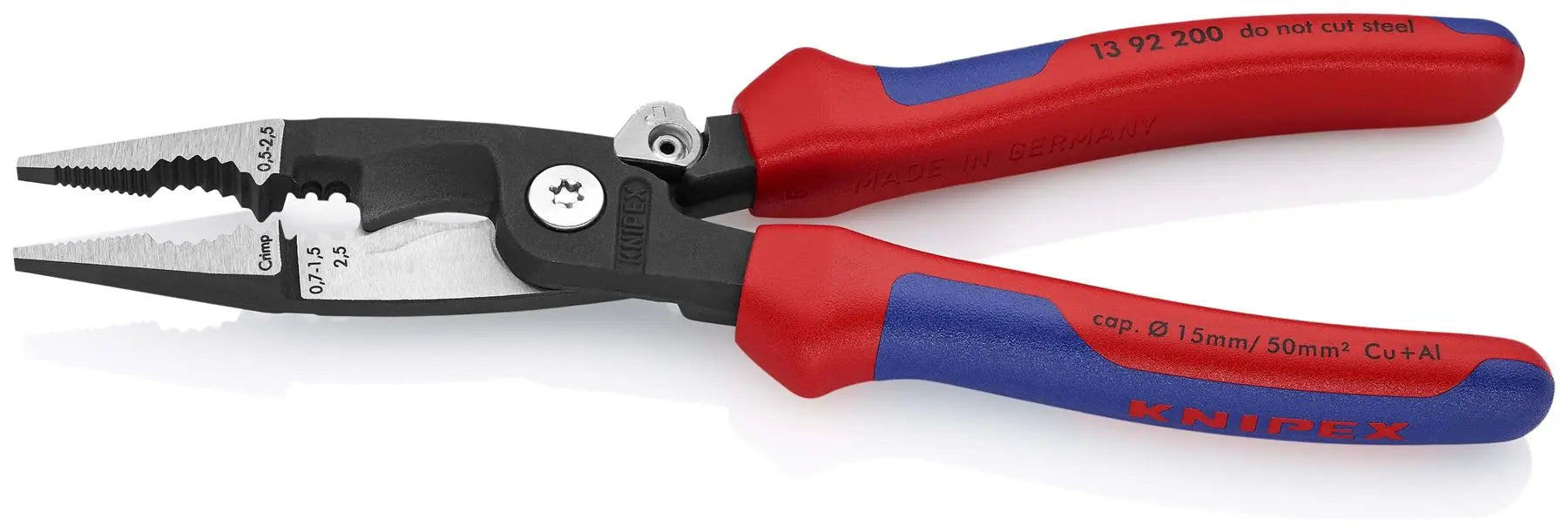 Knipex Electrical Installation Pliers with Multi Component Grips 200mm 13 92 200