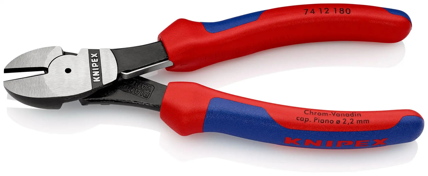 Knipex High Leverage Diagonal Cutter Cutting Pliers 180mm Multi Component Grips 74 12 180